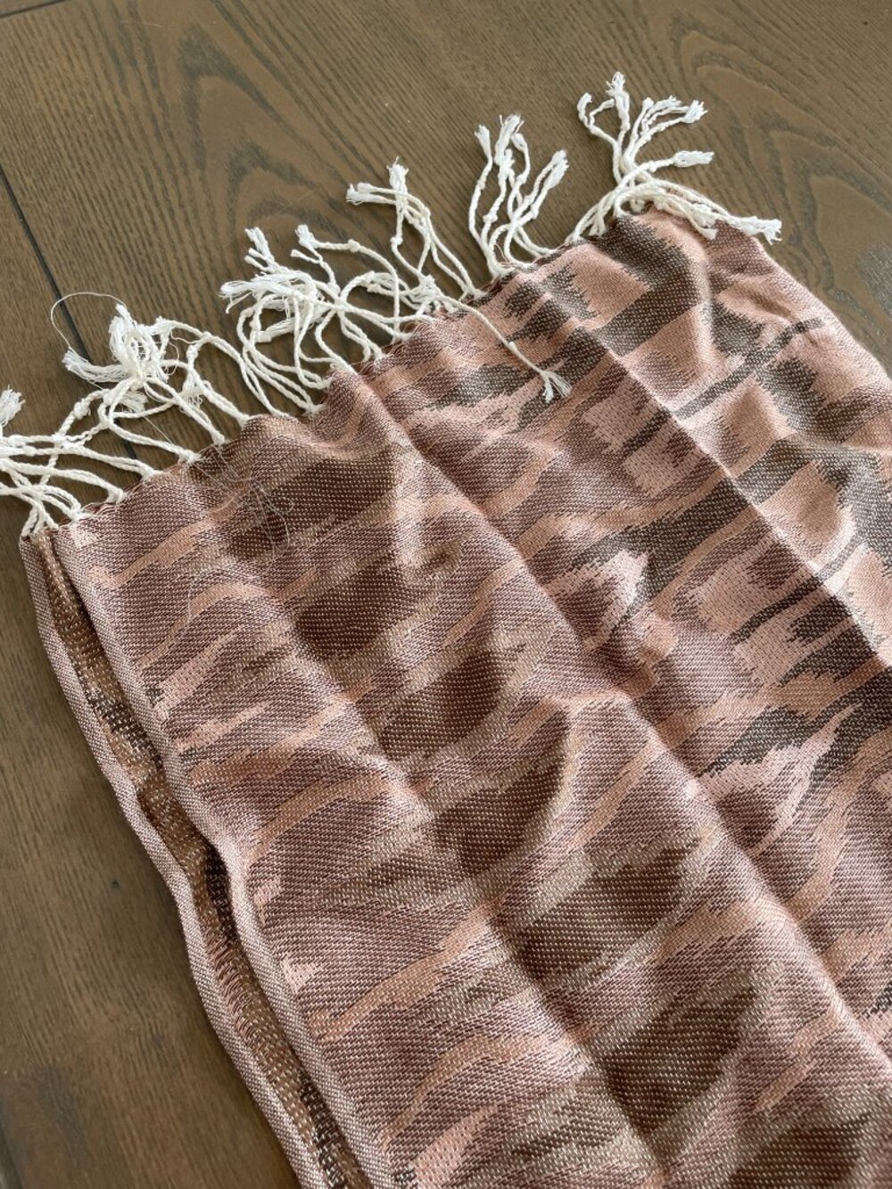 Scarf - Pink, Gray Abstract Print